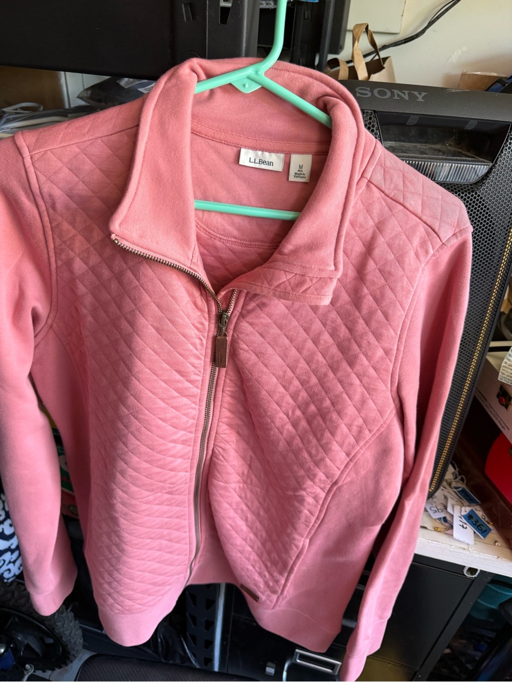 L.L. Bean Quilted Full-Zip Jacket in Dusty Rose